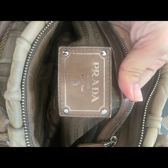 Authentic Prada Gaufre Leather Light brown 2 way - Picture 8 of 10